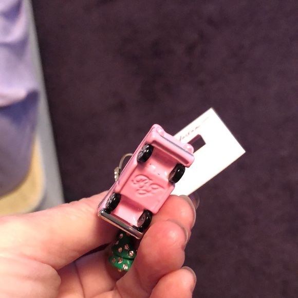 NWT Betsey Johnson Pink Santa Car Earrings Mix-Matched Rhinestones & Faux Pearl - Picture 8 of 17